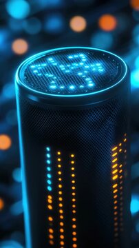 Sleek modern device with glowing interface