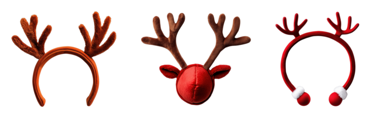 Festive reindeer headbands for holiday celebrations