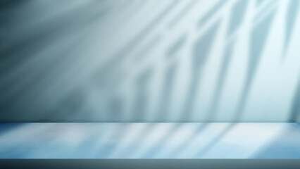 Table or shelf for product display with a turquoise wall background. Product presentation, mockup, copy space, and template