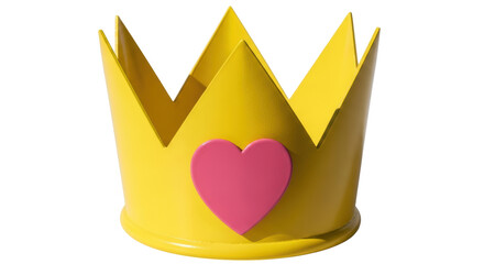 Isolated Yellow Crown with Pink Heart © Sophia