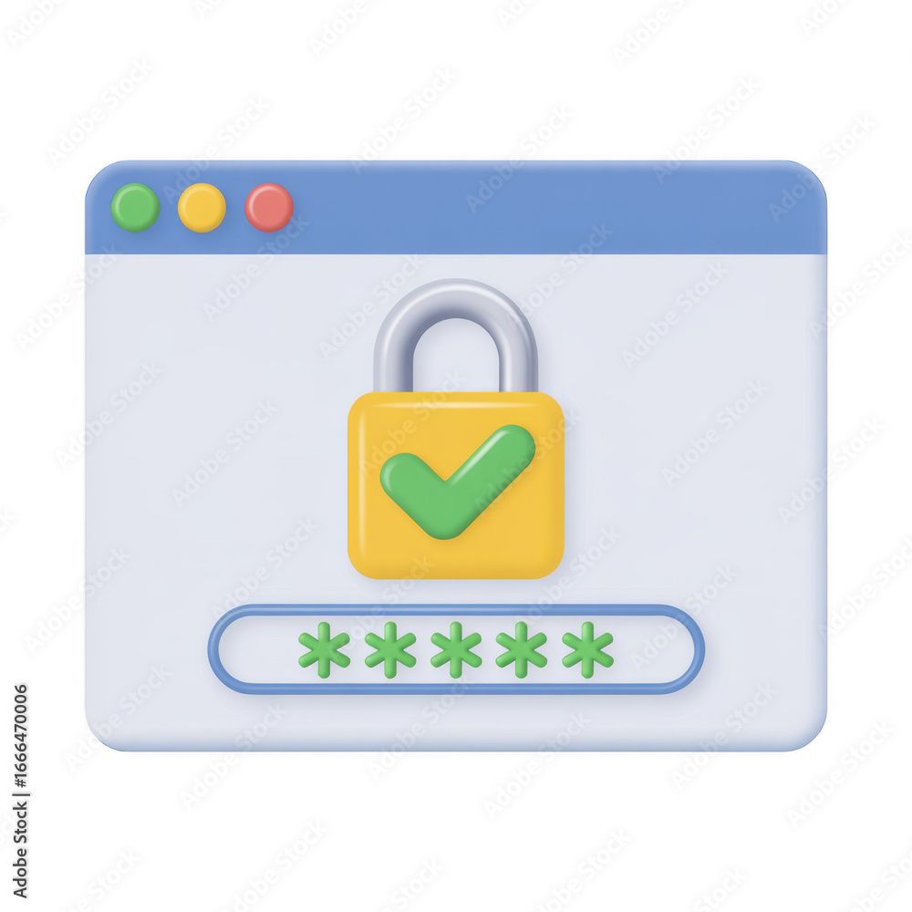 Fototapete secure login page with password field and padlock isolated on transparent background