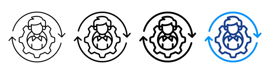 Obraz premium Operation Management Icon Different Style Outline Collection Set