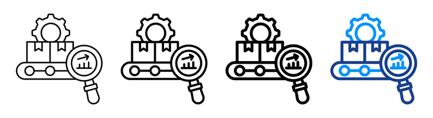 Fototapeta premium Production Analysis Icon Different Style Outline Collection Set
