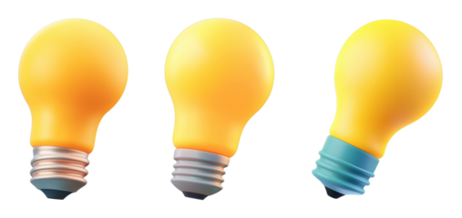 Colorful light bulb designs with varied bases