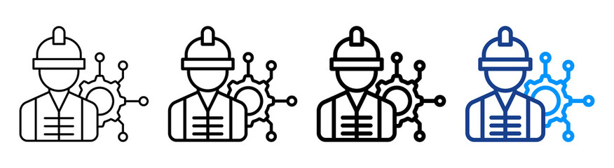 Industrial Engineering Icon Different Style Outline Collection Set