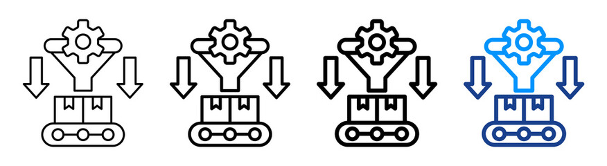 Production Bottleneck Icon Different Style Outline Collection Set