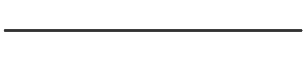 Simple black horizontal line divider isolated on white background for minimalist design, underlines, separators, and graphic elements