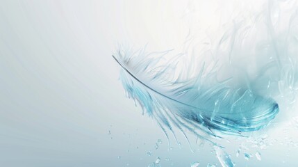 Aesthetic Digital Art Wallpaper: Abstract Green Feather Elements with Premium Texture