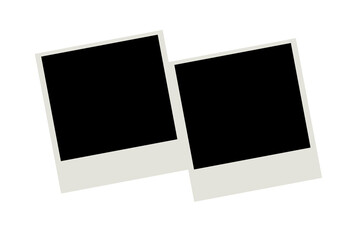 Two blank retro photo frames template for scrapbook, gallery, memory album, poster design and vintage decoration