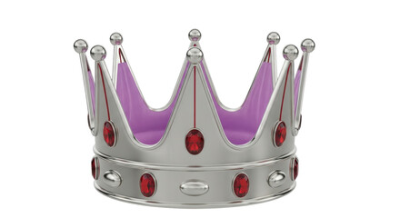 Isolated Silver Crown with Red Jewels © Sophia