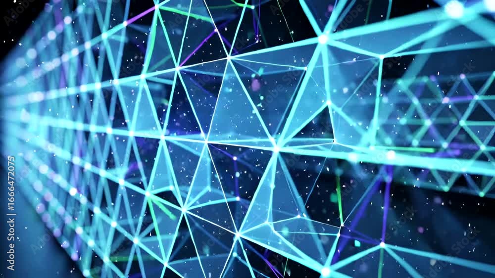 Poster futuristic abstract technology background with geometric shapes and glowing lines motion