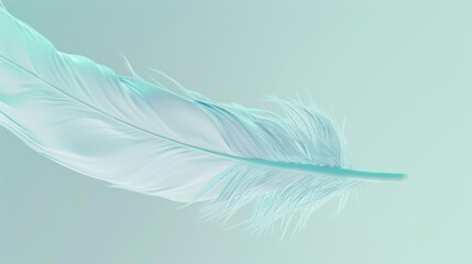 Obraz premium Aesthetic Digital Art Wallpaper: Abstract Green Feather Elements with Premium Texture