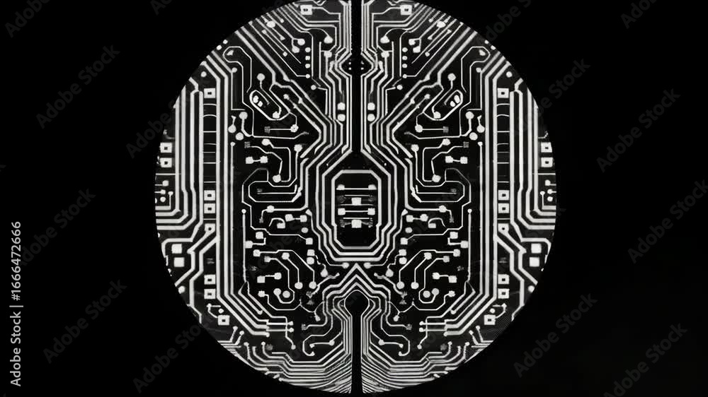 Poster a close-up of an integrated circuit with a detailed and intricate electronic pattern. the complexity