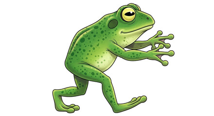 Isolated Walking Frog Cartoon