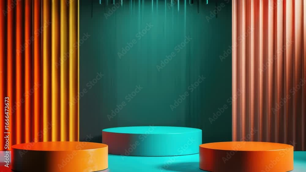 Poster three round stools placed on a table