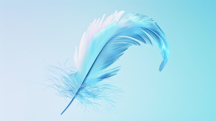 Obraz premium Aesthetic Digital Art Wallpaper: Abstract Green Feather Elements with Premium Texture