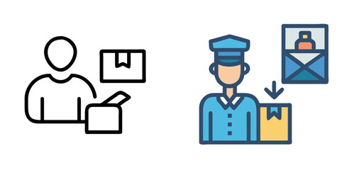 Customs Icon Design for Border Control, Import, and Export