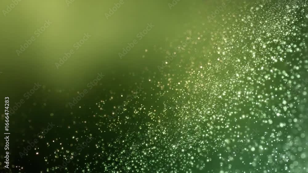 Poster abstract bubbles in green space: a captivating digital creation of effervescent bubbles suspended in