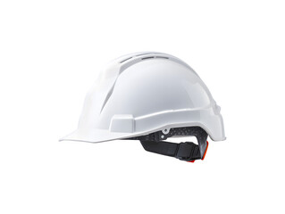 Fototapeta premium A white construction helmet designed for safety in construction environments