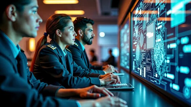 Interactive display, digital strategy, system monitoring. Virtual command. Network nodes secure stable connections. Software upgrades improve user experiences. Tactical responses ensure system