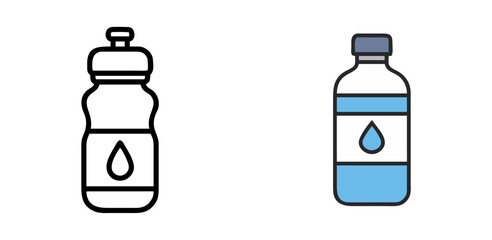 Water Bottle Icon Design for Hydration, Fitness, and Lifestyle
