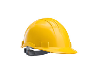 A bright yellow construction helmet designed for safety on job sites 