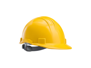 A bright yellow construction helmet designed for safety on job sites 