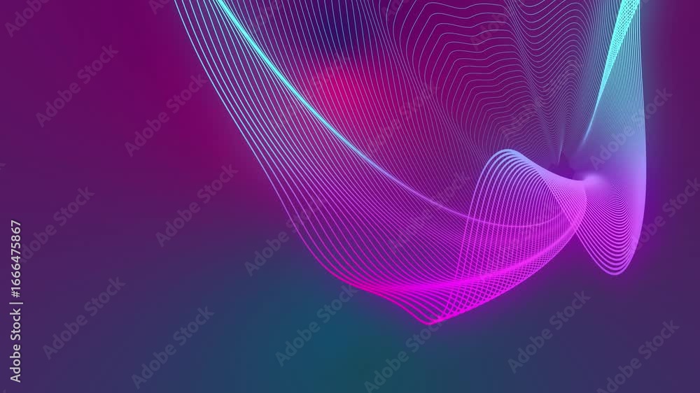 Poster mullite color curved wavy lines tech futuristic motion background. dynamic abstract line waving loop
