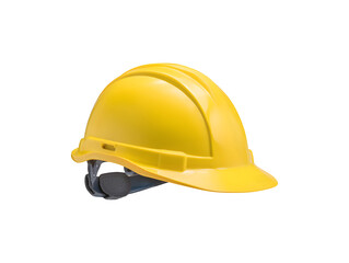 A bright yellow construction helmet designed for safety on job sites 
