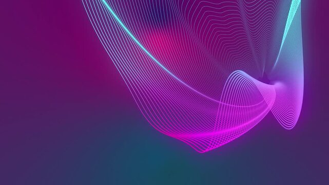 Vibrant gradient background, smooth color transition, pink to purple to blue, soft blurred effect. Metaverse Abstract Seamless wave abstract lines stream 4K background loop