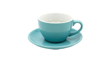 Isolated Blue Cup and Saucer