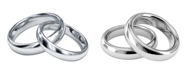 Two pairs of silver metal rings