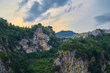Hillside Village Italy, Rocky Landscape, Mediterranean Scenery