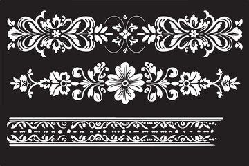 Fototapeta premiumElegant Laser Cut Floral Damask Border Bundle