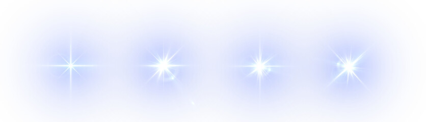 Camera flash flare effects, lens flare, shine burst, neon light explosion set. Blue light star PNG....