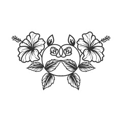 Hibiscus Floral Image - Digital Flower Illustration
