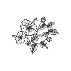 Hibiscus Line Drawing - Stylish Botanical Sketch
