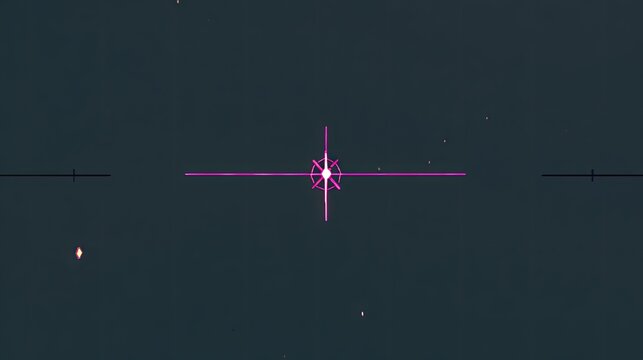 Dark background with a magenta aiming reticle