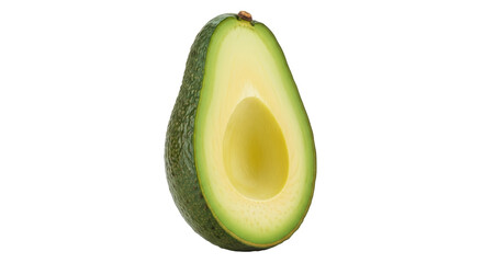 Isolated Avocado Half on White Background