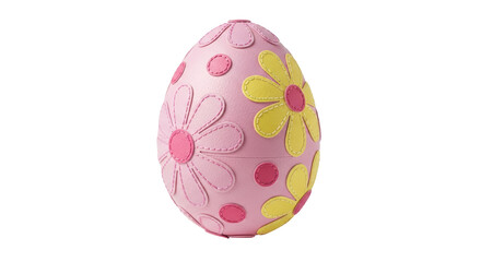 Isolated Easter Egg with Flowers