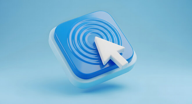 3D App Icon with Target and Cursor