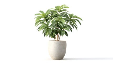 Fototapeta premium Stunning Single Big Houseplant in White Interior Front View