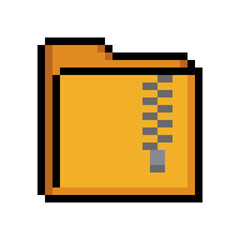 Pixel Art Representation of a ZIP File Icon
