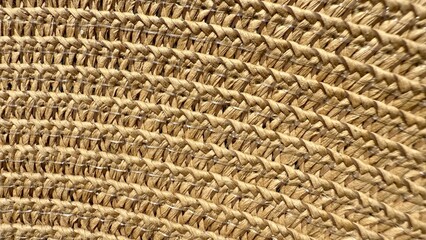 natural braided straw rope texture with rustic woven fiber pattern for eco background or organic craft design
