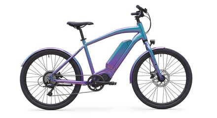 Obraz premium An electric bicycle in gradient color, innovative design, and futuristic technology 