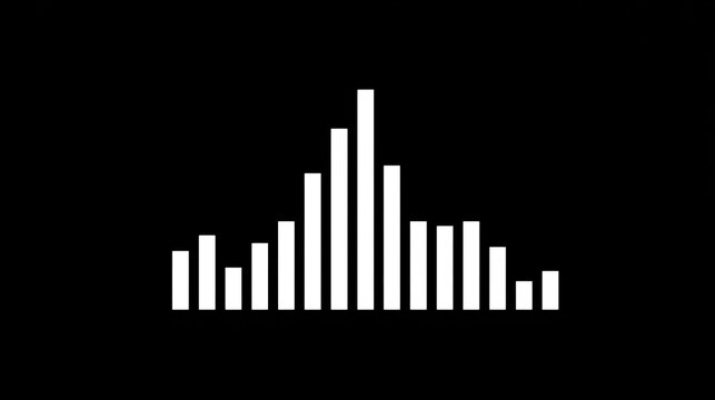 White audio equalizer bars on black background