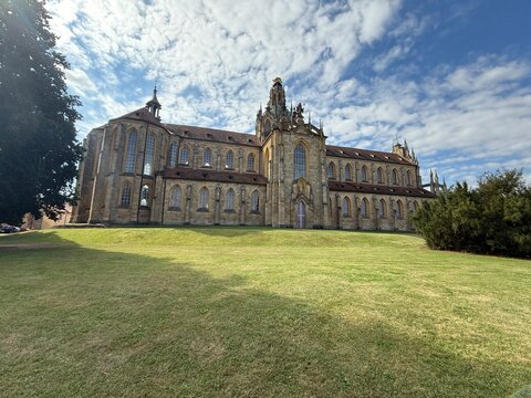 Monumental monastery of Benedictines in Kladruby, Czech Republic, Europe from 12th century standing on hill,