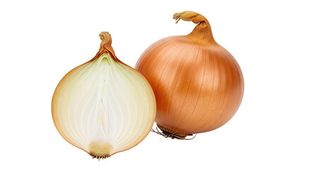 Isolated Onion with Half Onion
