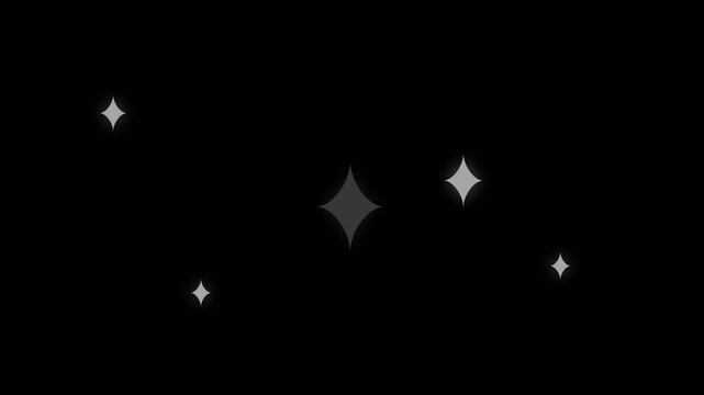 Twinkle star glitter sparkle. white blinking shining stars animated, shining stars and sparkle twinkle light background, flat vector doodle sparkle, glowing light trails, black screen background