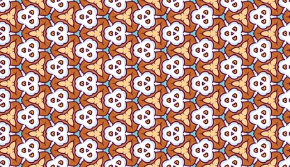 Quirky Doodles Cartoon Cookies geometric seamless pattern